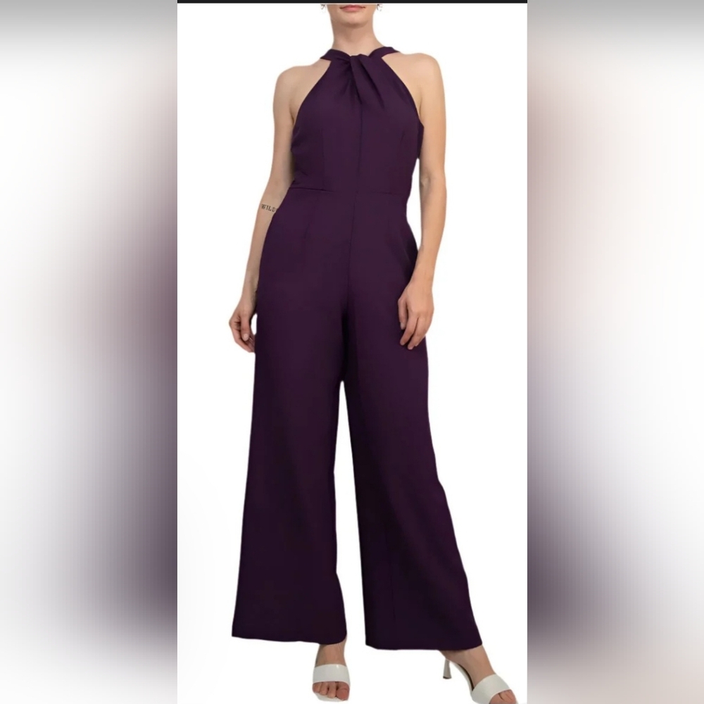 Julia Jordan Deep Purple Wide Leg Jumpsuit